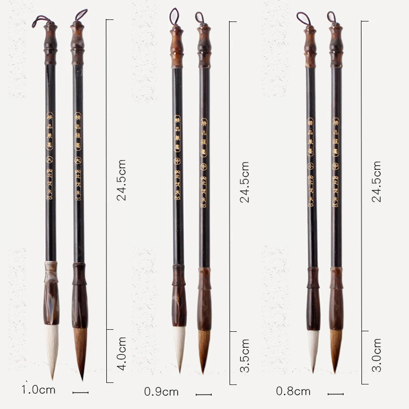 ensemble de pinceaux de calligraphie en bois, stylo pinceau de peinture de calligraphie chinoise, poils de belette en laine, jetée régulière, pinceau d'écriture, l, s, m, 6 pièces ensemble de pinceaux de calligraphie en bois, stylo pinceau de peinture de calligraphie chinoise, poils de belette en laine, jetée régulière, pinceau d'écriture, l, s, m, 6 pièces