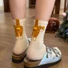 2 paires/1 paire de jolies chaussettes chat tabby 3D avec pattes de chat en bottes et cols de cloche-chaussettes longues chaudes d&rsquo;hiver pour hommes et femmes