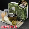 Ensemble Matcha japonais, fouet en bambou sûr, cuillère à café, service à thé, magasin de boissons d’intérieur, outils de fabrication de thé, accessoires, 4/6/7 pièces Ensemble Matcha japonais, fouet en bambou sûr, cuillère à café, service à thé, magasin de boissons d’intérieur, outils de fabrication de thé, accessoires, 4/6/7 pièces