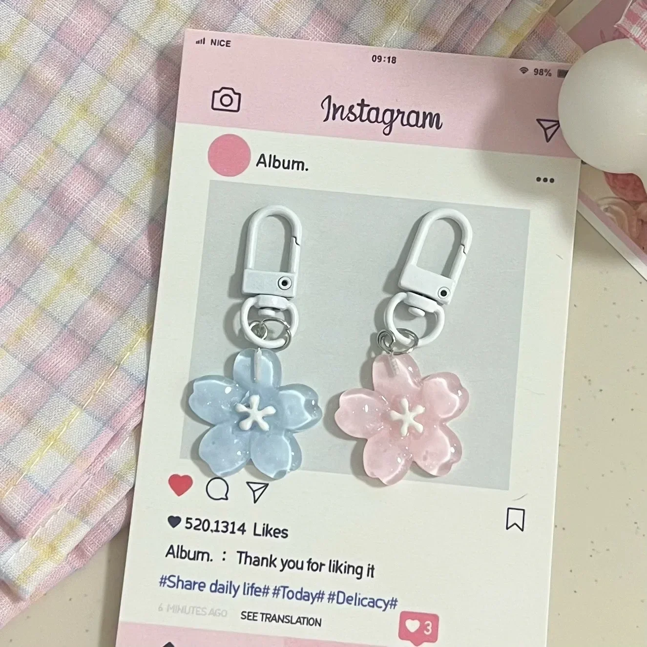 porte clés pendentif fleur et beurre translucide romantique, clé sakura simulée, résine jonone blossom jelly porte clés pendentif fleur et beurre translucide romantique, clé sakura simulée, résine jonone blossom jelly