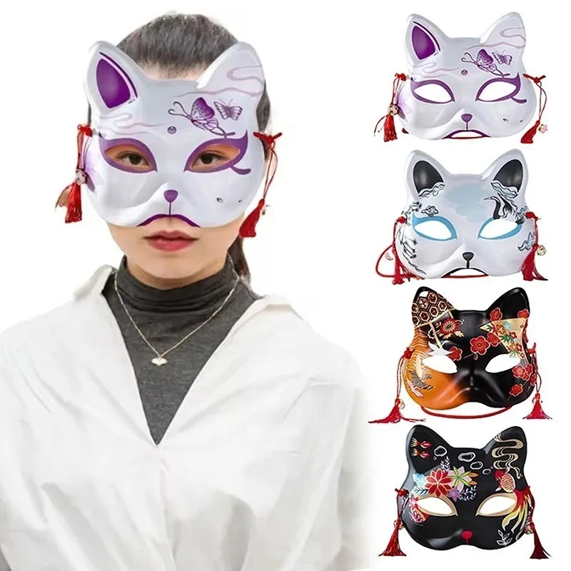 demi masque chat japonais fait à la main | masque de cosplay kitsune en dentelle élégante | masque de style vintage | pour la fête de noël sur scène demi masque chat japonais fait à la main | masque de cosplay kitsune en dentelle élégante | masque de style vintage | pour la fête de noël sur scène