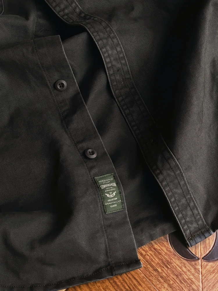  chemise de travail japonaise vintage délavée pour hommes, sergé de coton épais, manches longues, surdimensionnée, décontractée, haut de haute qualité chemise de travail japonaise vintage délavée pour hommes, sergé de coton épais, manches longues, surdimensionnée, décontractée, haut de haute qualité