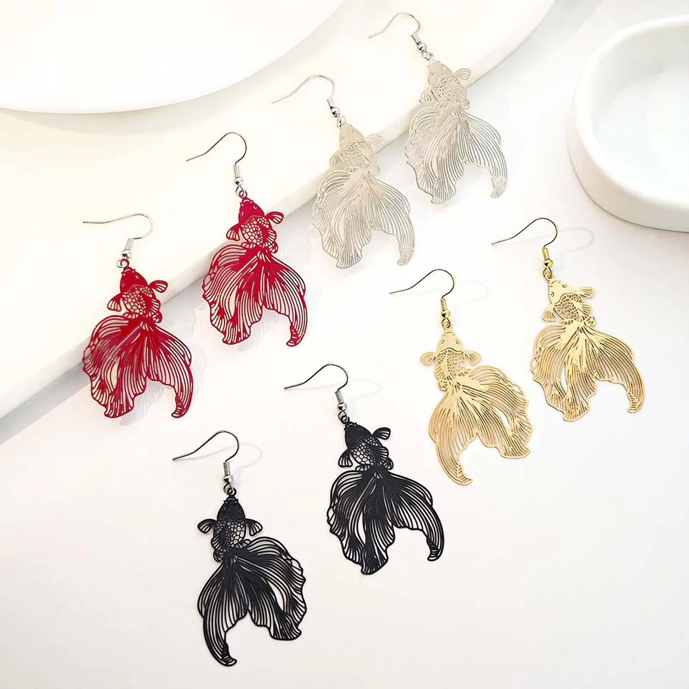 koi carpe métal poisson rouge boucles d'oreilles animal poisson en alliage de zinc poisson rouge eardrop or argent couleur bijoux accessoires koi carpe pendentif koi carpe métal poisson rouge boucles d'oreilles animal poisson en alliage de zinc poisson rouge eardrop or argent couleur bijoux accessoires koi carpe pendentif