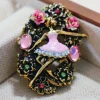 Broche de danseuse ajourée de beauté de luxe baroque pour hommes et femmes, accessoires de bijoux, mariage, vacances, fête, couple, cadeau surprise Broche de danseuse ajourée de beauté de luxe baroque pour hommes et femmes, accessoires de bijoux, mariage, vacances, fête, couple, cadeau surprise