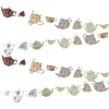 bannière de décoration pour fête de thé, papier pré fixé, standard vintage, théière de jardin, fille rosa, fête d'investissement, patients, douche, anniversaire, fournitures