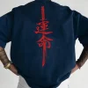 mode d'été japonais samouraï épée imprimer 100% pur coton hommes t shirt quotidien sports de plein air décontracté ample rue à manches courtes