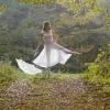 parapluie gothique blanc brodé en dentelle pour enfant, accessoire de photographie, décoration de mariage, cadeau