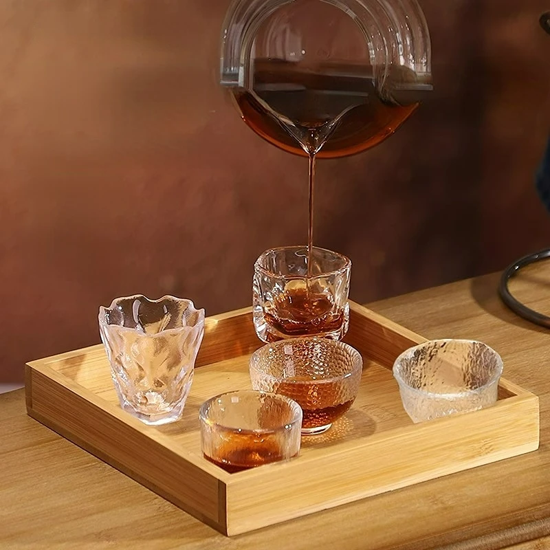 verre à shot de style japonais, mini tasse à thé, verre de standard, ensemble de verres à thé kung transparents, accessoires verre à shot de style japonais, mini tasse à thé, verre de standard, ensemble de verres à thé kung transparents, accessoires