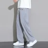 pantalon japonais en soie glacée pour hommes, nouvelle marque de mode fine, jambes larges, sport, ample, droit, décontracté, été