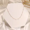 chaîne de cou couleur or pour femmes, style coréen, breloque pour fille, collier ras du cou en perles, chaîne de perles élégante, collier court de clavicule, cadeau