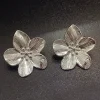 boucles d'oreilles populaires en alliage de fleurs pour femmes, accessoires de fête de style rétro, cadeaux