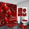 navidad joyeux noël décor rideau de douche santa elk noël imperméable polyester rideau de bain nouvel an chambre rideaux