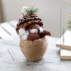 corde de chanvre écureuil en bois faite à la main, artisanat, ornements de bureau, décoration rustique de noël, cadeau de vacances créatif