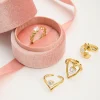 zora – bagues ouvertes irrégulières plaquées or 18 carats, incrustation de zircon blanc, bijoux imperméables en acier inoxydable pour femmes