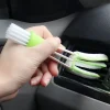 nettoyeur d'aération de voiture multifonction, mini plumeau de ventilation en micro fiber à double extrémité, housse en tissu amovible, brosse de nettoyage portable pour voiture