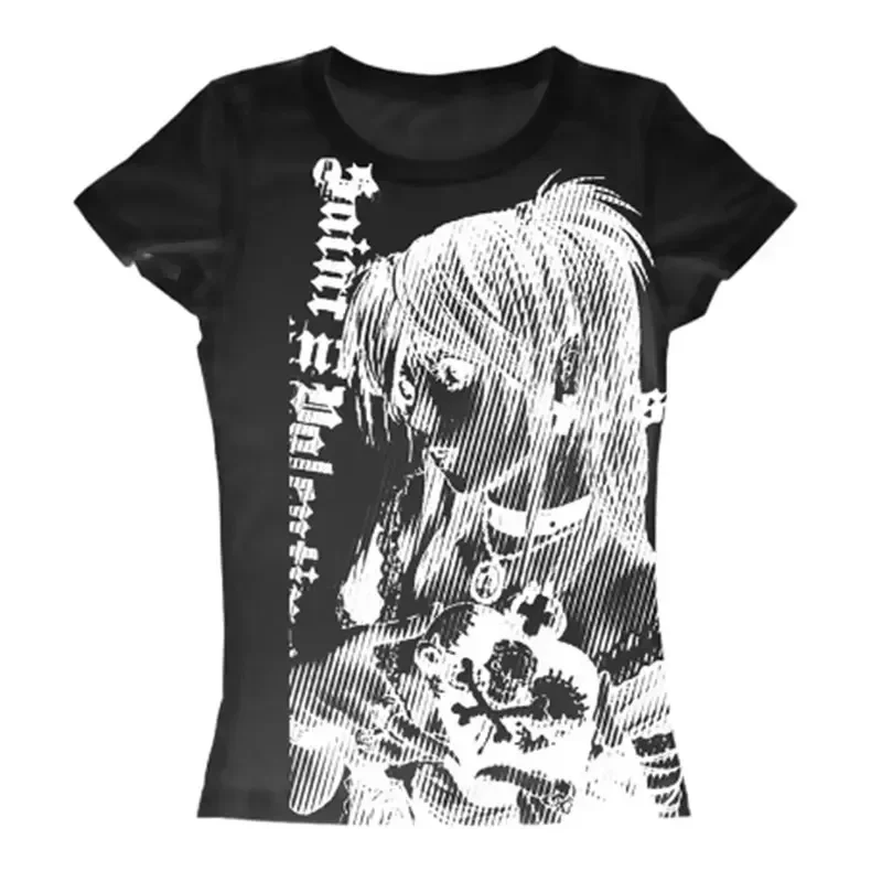 harajuku vêtements simple coupe rétro t shirt beau t shirt style décontracté y2k dessin animé rue t shirt imprimé avec texte. harajuku vêtements simple coupe rétro t shirt beau t shirt style décontracté y2k dessin animé rue t shirt imprimé avec texte.