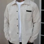 Veste chemise en velours côtelé de Style japonais pour hommes et femmes, unisexe, manches longues, surdimensionnée, coupe propre, vêtements d’extérieur décontractés, haut printemps automne Veste chemise en velours côtelé de Style japonais pour hommes et femmes, unisexe, manches longues, surdimensionnée, coupe propre, vêtements d’extérieur décontractés, haut printemps automne