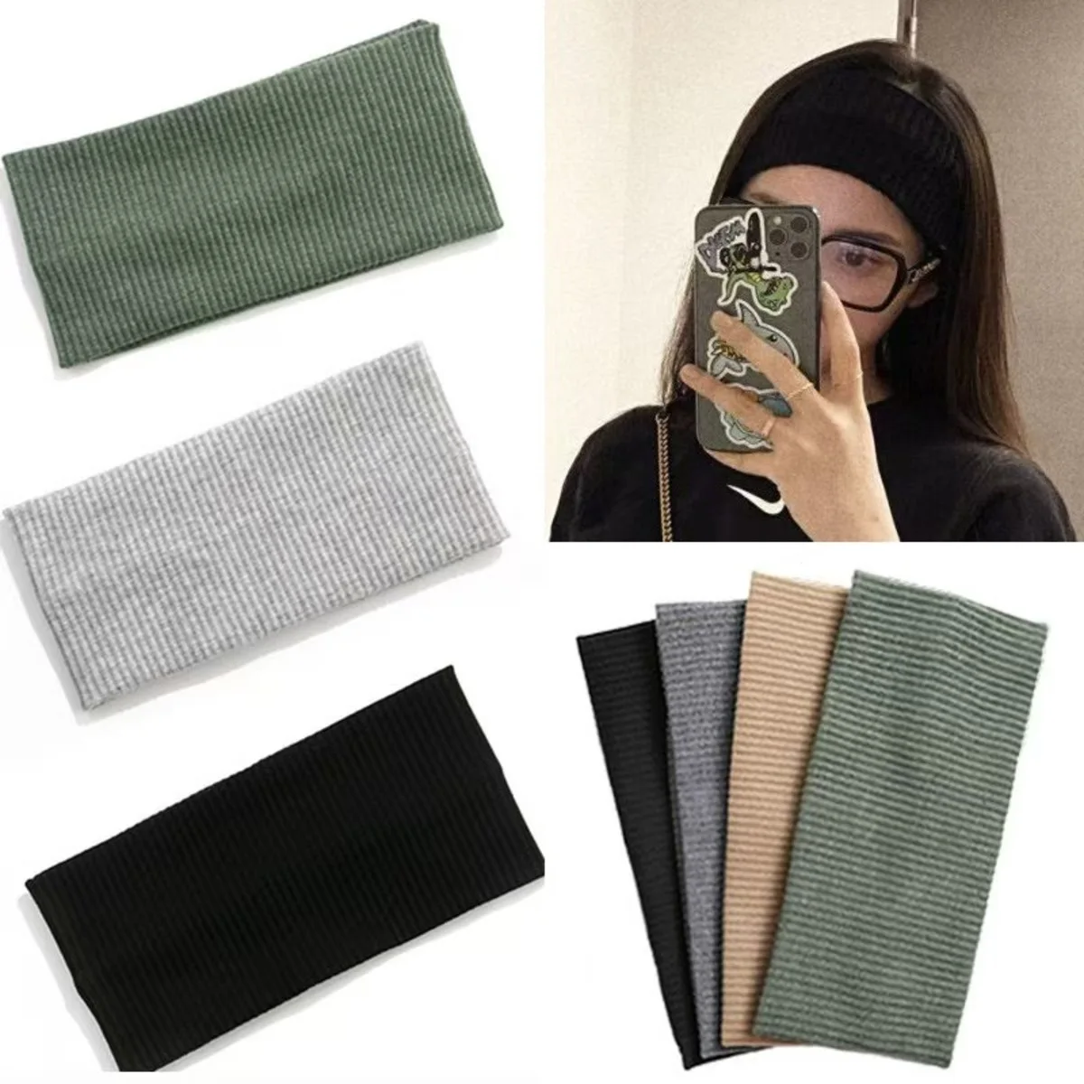 Bandeau de sport pour cyclisme, lavage du visage, Bandana tricoté en coton coréen doux pour femmes et filles, accessoire de cheveux à la mode Bandeau de sport pour cyclisme, lavage du visage, Bandana tricoté en coton coréen doux pour femmes et filles, accessoire de cheveux à la mode