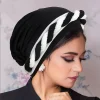 femmes africaines turban hijab casquettes couleur bloquée torsion tresse bandeau chimio cancer bandana foulard couverture de cheveux enveloppement