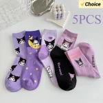 HelloKitty cannelle Kuromi filles chaussettes coréen printemps et été dessin animé étudiant respirant maille mi doux coton longueur chaussettes HelloKitty cannelle Kuromi filles chaussettes coréen printemps et été dessin animé étudiant respirant maille mi doux coton longueur chaussettes