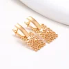 boucles d'oreilles ornements plaqués or 18 carats, boucles d'oreilles géométriques carrées creuses, boucles d'oreilles haut de gamme pour femmes
