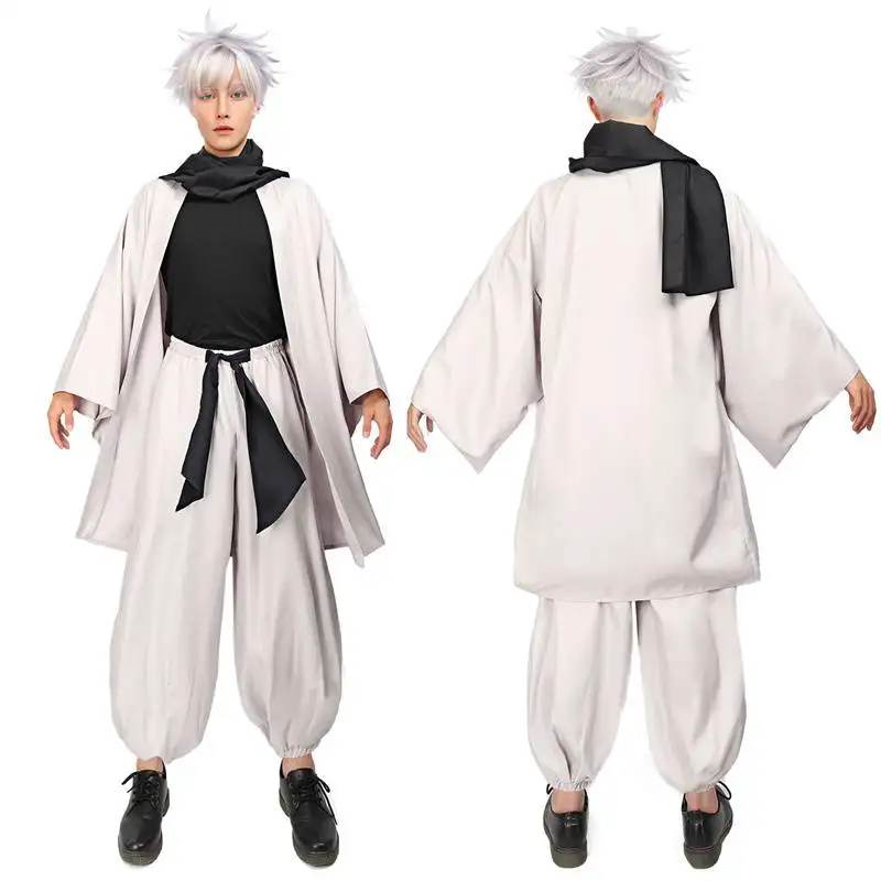 dazcos satoru cosplay haori kimono veste hommes avec écharpe satoru costume tenues pour adultes japon kimono bande dessinée con vêtements de carnaval dazcos satoru cosplay haori kimono veste hommes avec écharpe satoru costume tenues pour adultes japon kimono bande dessinée con vêtements de carnaval