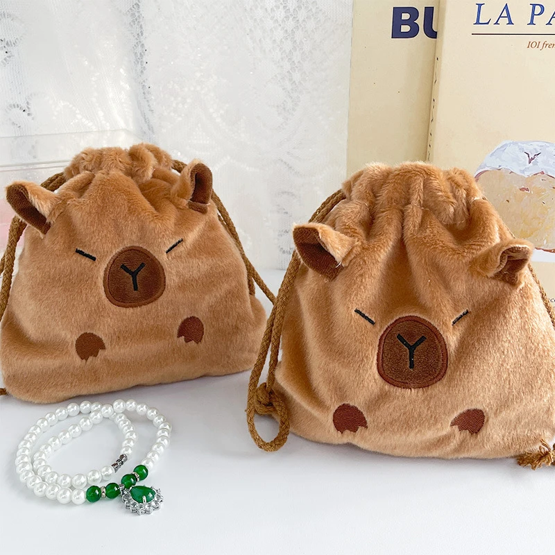 sacs de rangement en peluche de grande capacité, poudres cosmétiques de dessin animé mignon, kawaii, sac de rangement portable wstring de proximité, cadeaux sacs de rangement en peluche de grande capacité, poudres cosmétiques de dessin animé mignon, kawaii, sac de rangement portable wstring de proximité, cadeaux