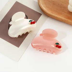 Pince à cheveux cerise pour petite fille, 6.3CM, nouvelle mode japonaise, couleur Pure, acide acétique, requin, vente en gros Pince à cheveux cerise pour petite fille, 6.3CM, nouvelle mode japonaise, couleur Pure, acide acétique, requin, vente en gros