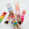 pinces à cheveux avec nœud papillon en ruban gros grain pour enfants, nœuds faits à la main, barrettes pour bébés filles, épingles à cheveux, accessoires photo, coffret cadeau, document solide, 12 pièces par lot