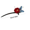 pince à cheveux à pompon fleur rouge, épingle à cheveux hanfu rétro en perles, nouveau style chinois antique, accessoires pour cheveux de mariée, accessoires cheongsam