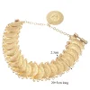 bracelets de manchette plaqués or pour femmes, totem turc, bijoux ethniques, pièce de monnaie de luxe, bracelet pour patients, oman