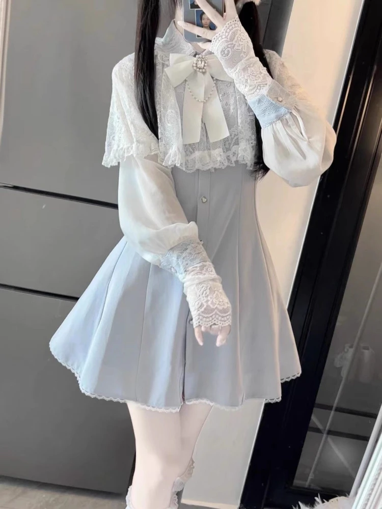 robe japonaise kawaii en dentelle avec nministériels d pour femme, esthétique, mode, slim, harajuku, streetwear, grunge, doux, chic, Éducatif, y2k robe japonaise kawaii en dentelle avec nministériels d pour femme, esthétique, mode, slim, harajuku, streetwear, grunge, doux, chic, Éducatif, y2k