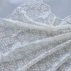 tissu organza brodé beige pour haut et jupe de femme, vêtements, nappe de bricolage, tissu décoratif, couture artisanale