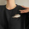 broche en forme de lèvre pour femmes, bijoux à la mode, design européen et américain, cadeaux de fête, accessoires exagérés, nouvelle tendance