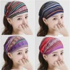 Bohême tissu bandeaux élastiques pour femmes filles Turban Vintage fleur tête enveloppement bandes de cheveux femme chapeaux Bohême tissu bandeaux élastiques pour femmes filles Turban Vintage fleur tête enveloppement bandes de cheveux femme chapeaux
