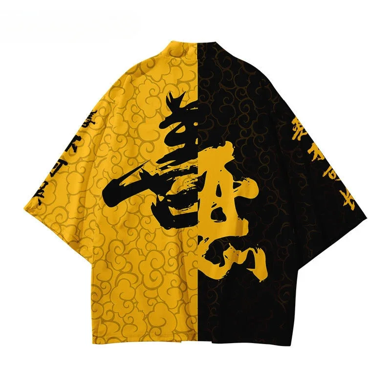 kimono traditionnel japonais hommes et femmes casual mode streetwear cardigan harajuku haori tops noir blanc lâcheur yukata kimono traditionnel japonais hommes et femmes casual mode streetwear cardigan harajuku haori tops noir blanc lâcheur yukata