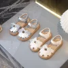 sandales princesse pour enfants, nouvelle mode d'été 2025, style coréen, fond souple, antidérapant, découpes polyvalentes, chaussure douce