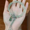 style chinois imitation jade bambou perle bracelet pendentif charme bijoux femmes antique ethnique bracelet lotus perlé bracelet cadeau