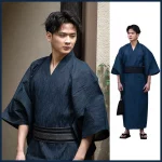 Kimono Samouraï Traditionnel Japonais pour Homme, Robe de Bain, Style Hekoobi adt, Vêtement de Sauna, Longue Ceinture, en Coton Kimono Samouraï Traditionnel Japonais pour Homme, Robe de Bain, Style Hekoobi adt, Vêtement de Sauna, Longue Ceinture, en Coton