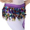 ceinture colorée ceinture de danse du ventre costumes double couches paillettes gland danse du ventre écharpe de hanche pour les femmes ceintures de danse du ventre indien