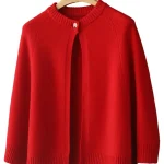 Ceinz-Poncho Cape en Laine pour Femme, Un Bouton, Décontracté, Doux, Rond, Chaud, 100% Pure Laine, Accessoires Cardigan, Manteaux Confortables à la Mode