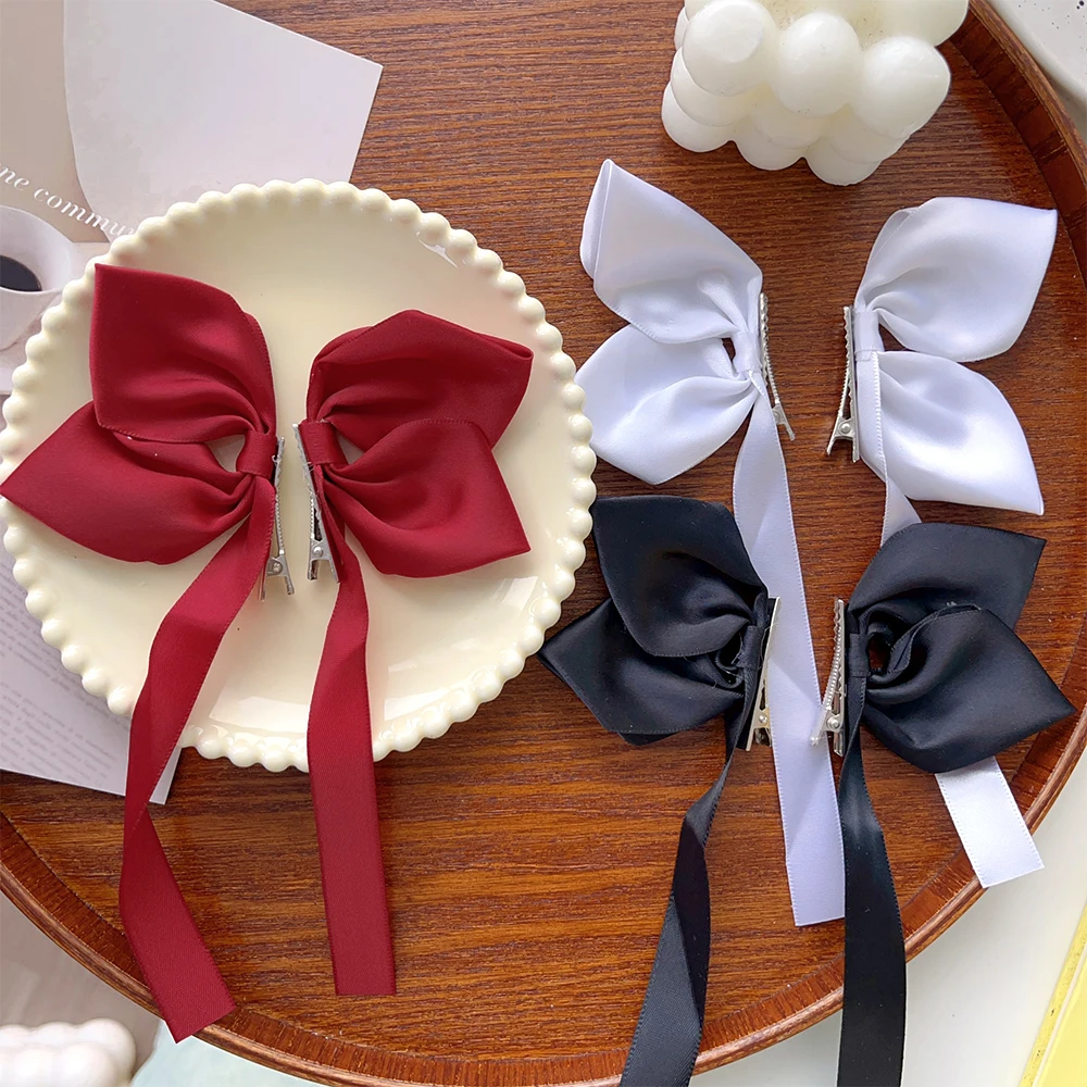 pinces à cheveux en ruban avec nœud papillon pour femmes et filles, épingles à cheveux à la mode, petites barrettes mignonnes, pinces à nœuds pour enfants, ornement, vêtements de sauna, coiffure, 2 pièces pinces à cheveux en ruban avec nœud papillon pour femmes et filles, épingles à cheveux à la mode, petites barrettes mignonnes, pinces à nœuds pour enfants, ornement, vêtements de sauna, coiffure, 2 pièces