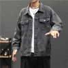 veste en jean rétro pour homme, manteau de moto basique, streetwear, bomber, veste de cowboy, manteaux décontractés
