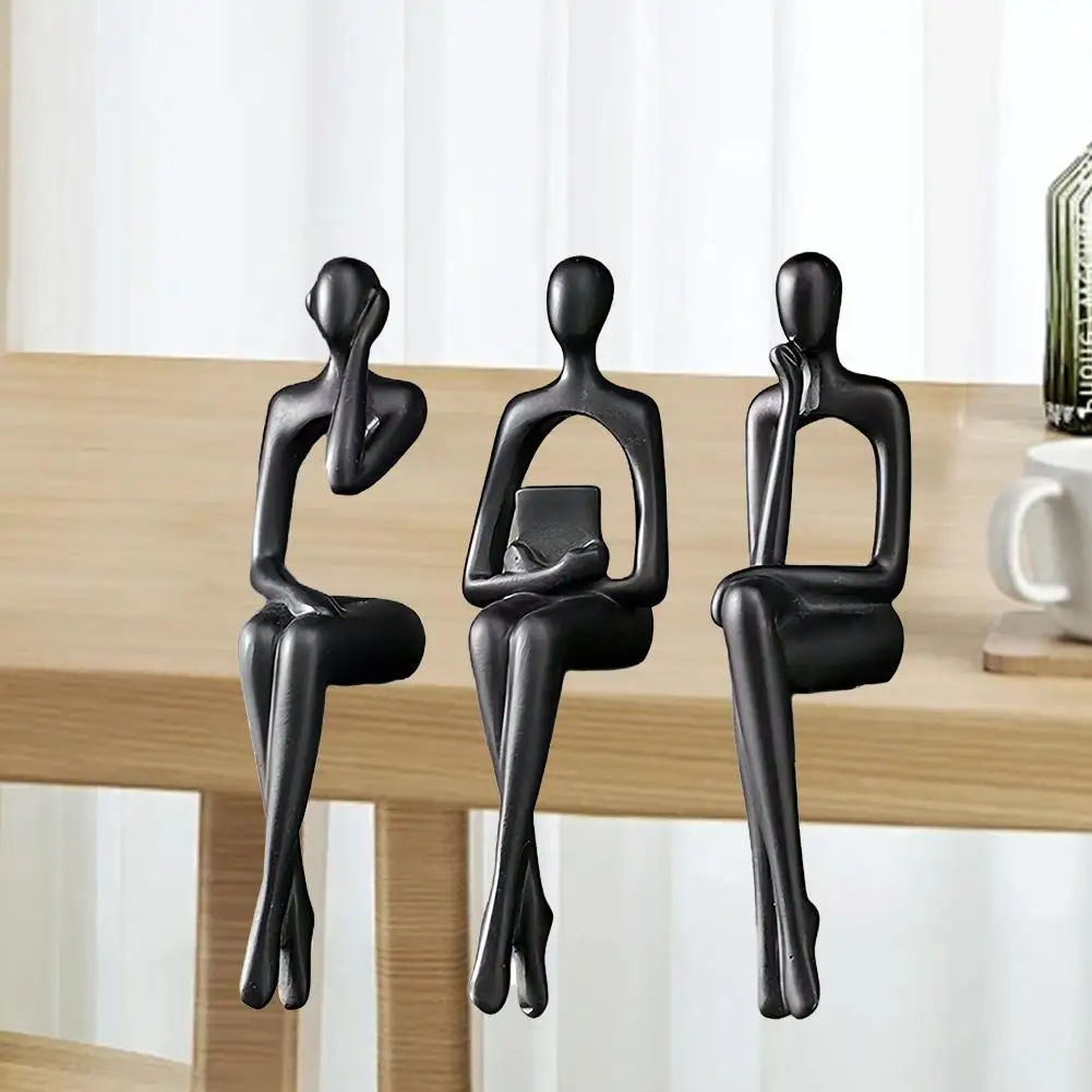 ornements de personnages de bureau abstraits, sculpture de penseur abstrait en résine de haute qualité, décor moderne de style nordique pour la maison et le bureau ornements de personnages de bureau abstraits, sculpture de penseur abstrait en résine de haute qualité, décor moderne de style nordique pour la maison et le bureau