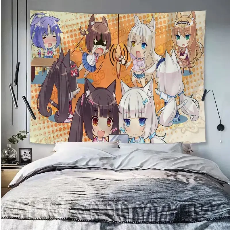 tapisserie murale suspendue pour filles, dessin animé mignon, style japonais, art, science fiction, décoration de maison, couverture murale, chambre à coucher, salon, dortoir tapisserie murale suspendue pour filles, dessin animé mignon, style japonais, art, science fiction, décoration de maison, couverture murale, chambre à coucher, salon, dortoir