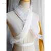 Femmes élégantes dentelle à volants perles perlées Faux col doux Kimono col robe col doublure Kimono ceinture accessoires Femmes élégantes dentelle à volants perles perlées Faux col doux Kimono col robe col doublure Kimono ceinture accessoires