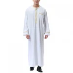 Vêtements musulmans traditionnels pour hommes, chemise musulmane, robe d’aviation, royauté islamique, robe de Dubaï, col rond, manches longues, rétro, adt Abaya Vêtements musulmans traditionnels pour hommes, chemise musulmane, robe d’aviation, royauté islamique, robe de Dubaï, col rond, manches longues, rétro, adt Abaya