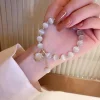 bracelet de perles opale pour femmes, élégant, pendentif chat porte bonheur, réglable, à la mode, bijoux d'amitié, cadeaux, nouvelle collection