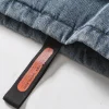 veste en jean rétro pour hommes, col montant, lettres imprimées, style japonais, automne hiver 2021, grandes poches avant, manteau ample à fermeture éclair