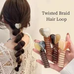 Bandeau tressé à bulles minimaliste, ligne téléphonique de haute qualité et soignée, boucle de cheveux attachée, queue de cheval tressée, corde de cheveux
